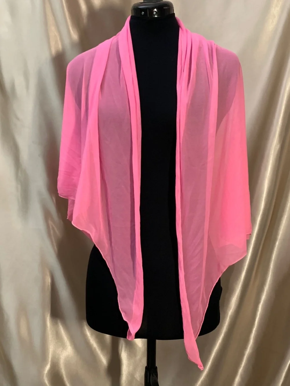 Y2K Neon Pink Sheer Mesh Triangle Scarf Multiwear Shawl 2000's Rave Festival